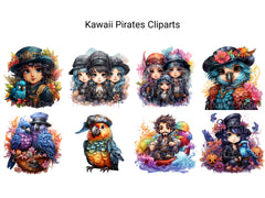 Kawaii Pirates Clipart - CraftNest