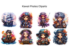 Kawaii Pirates Clipart - CraftNest