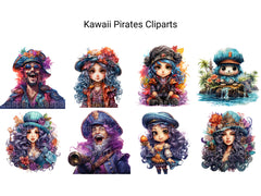 Kawaii Pirates Clipart - CraftNest