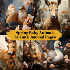 Spring Baby Animals Junk Journal Pages - CraftNest