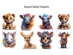 Kawaii Safari Clipart - CraftNest