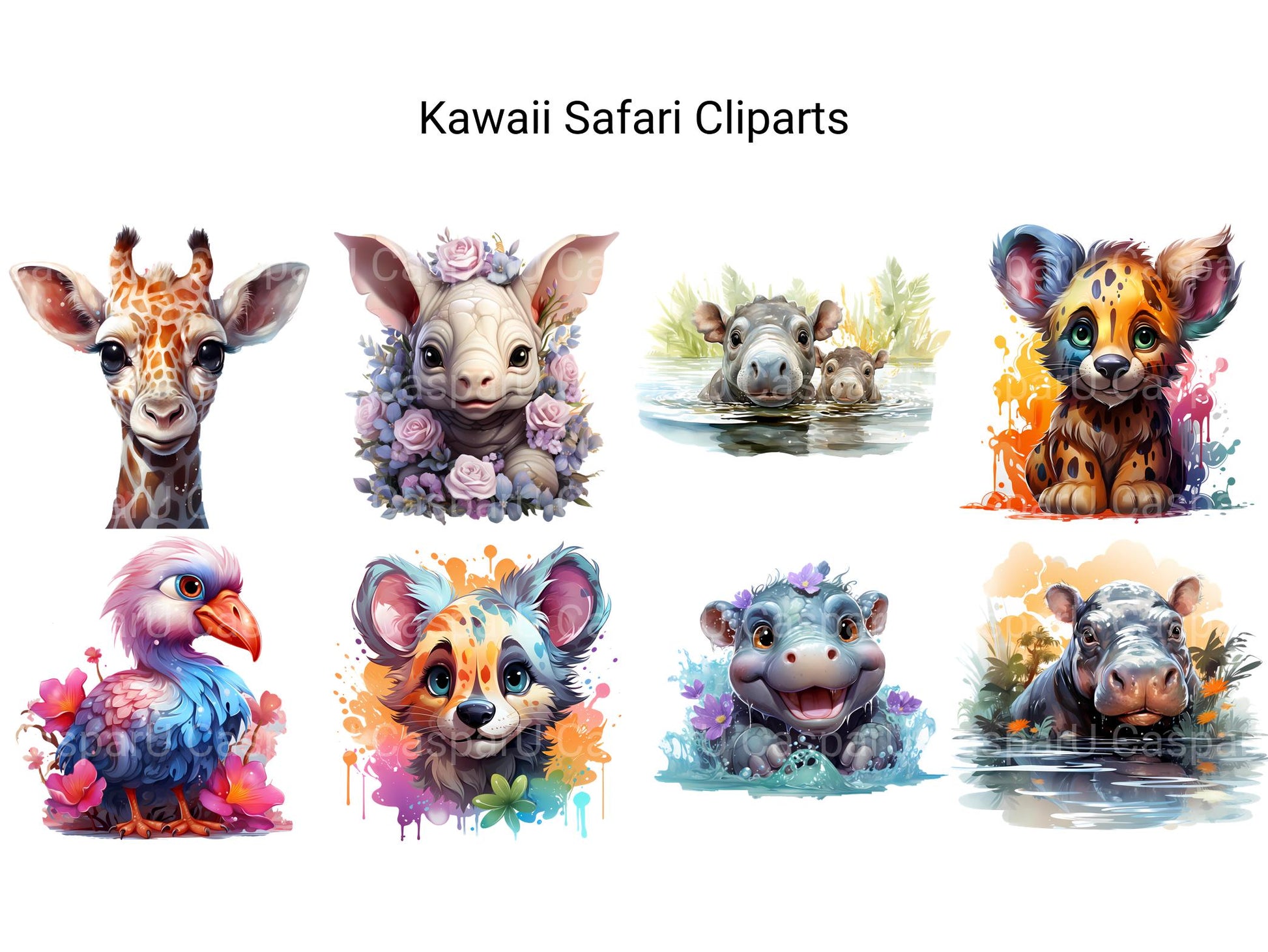 Kawaii Safari Clipart - CraftNest