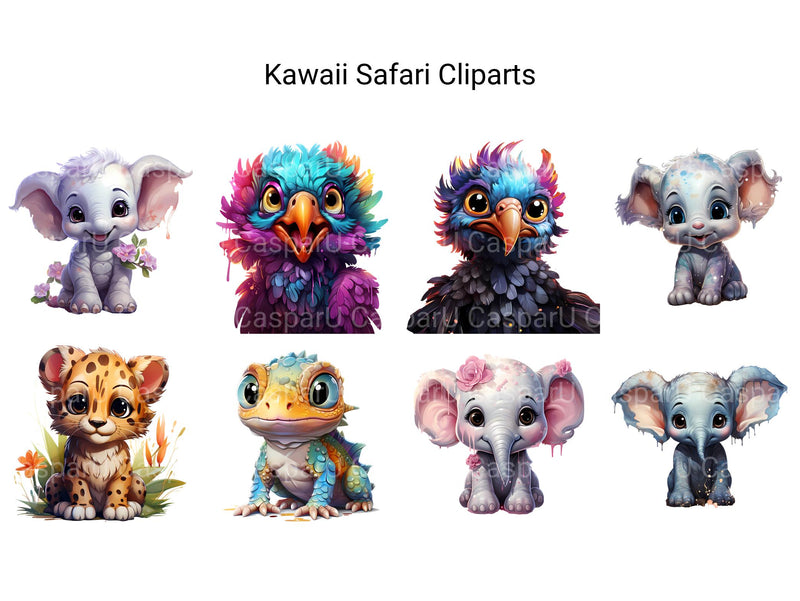 Kawaii Safari Clipart - CraftNest