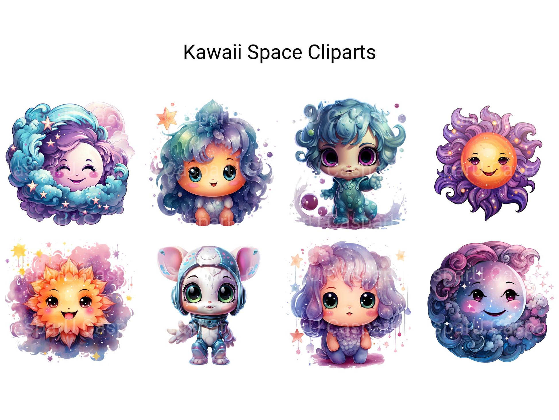 Kawaii Space Clipart - CraftNest