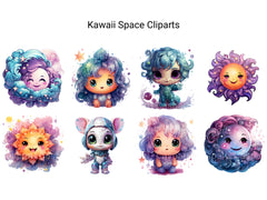 Kawaii Space Clipart - CraftNest