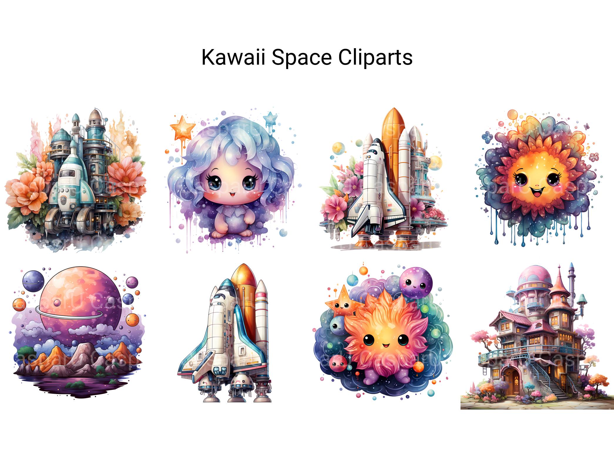 Kawaii Space Clipart - CraftNest