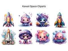 Kawaii Space Clipart - CraftNest