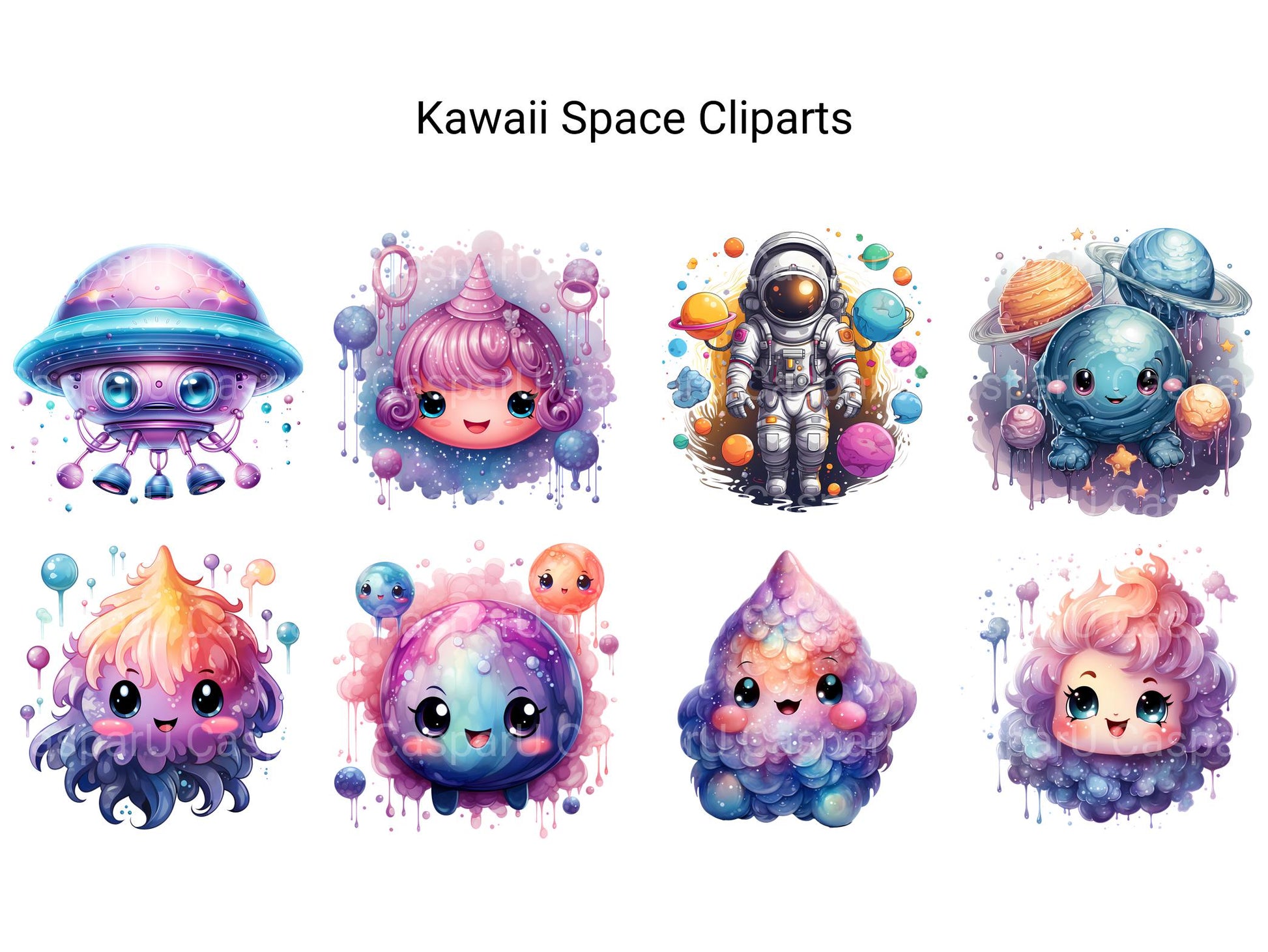 Kawaii Space Clipart - CraftNest