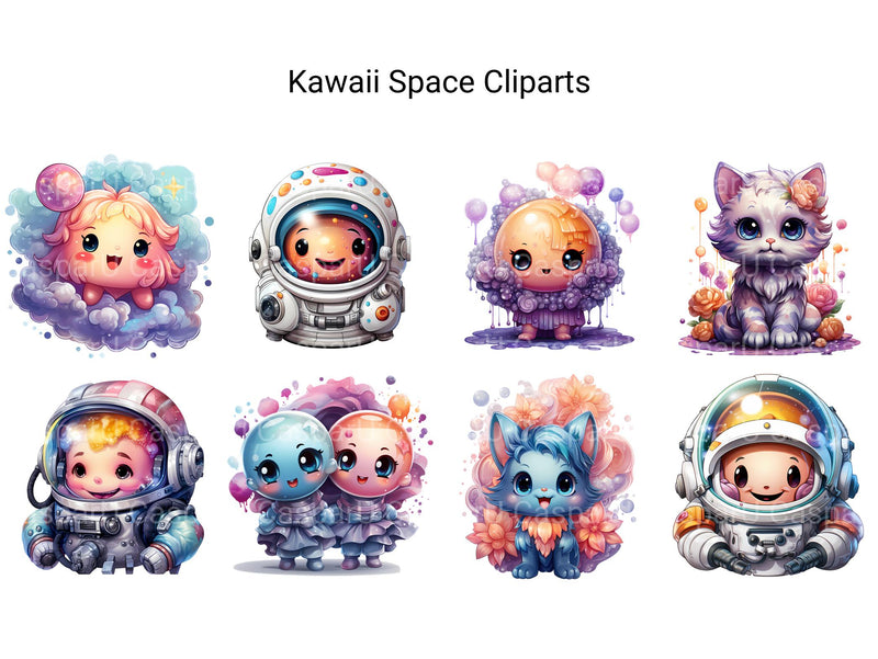 Kawaii Space Clipart - CraftNest