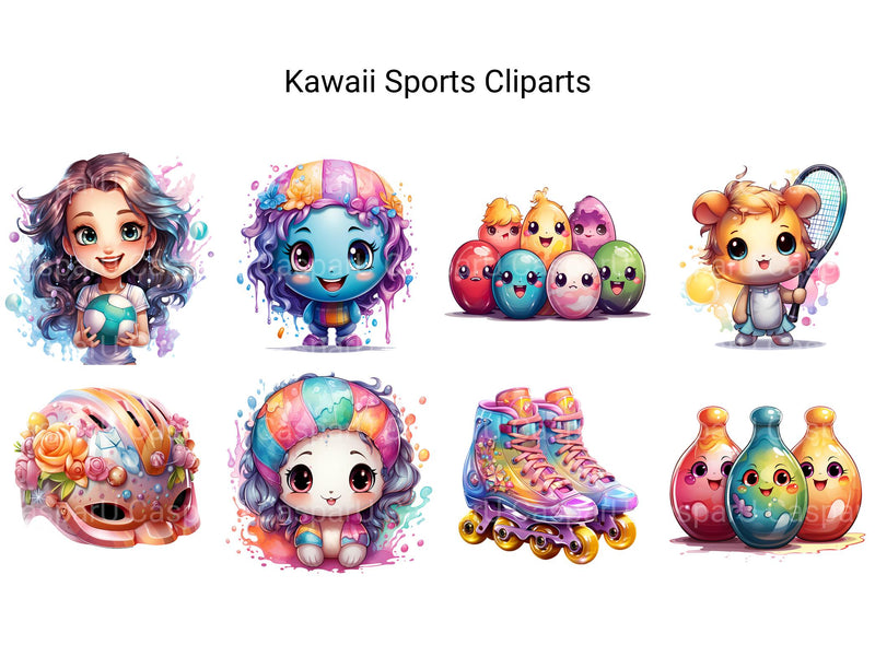 Kawaii Sports Clipart - CraftNest