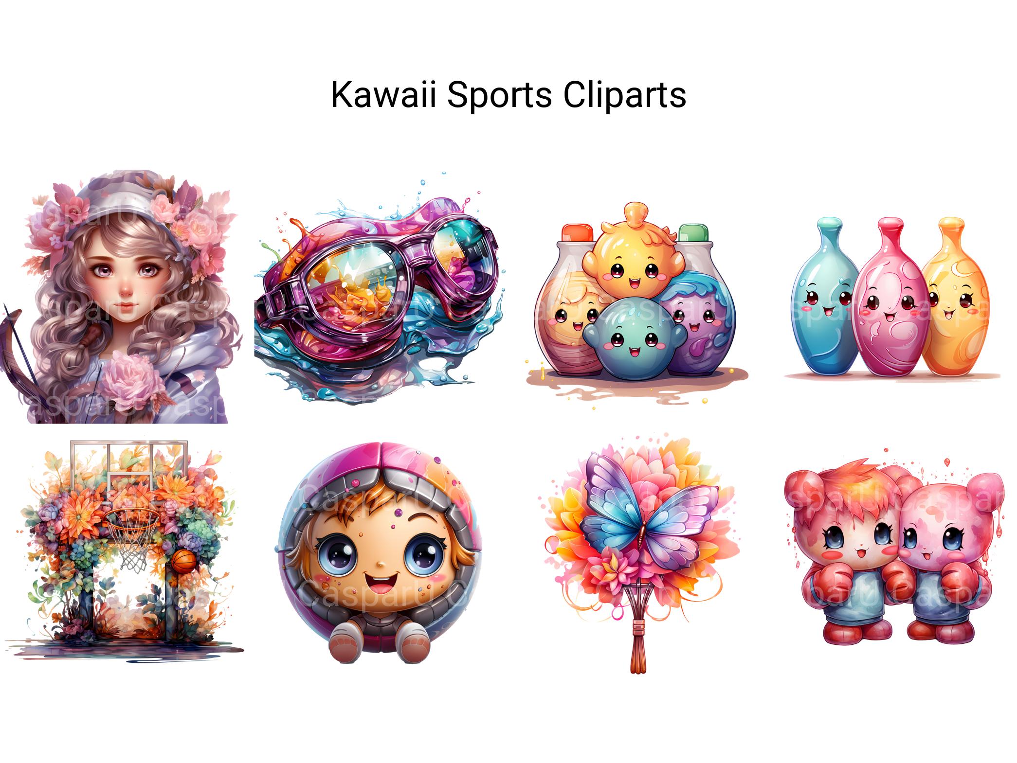 Kawaii Sports Clipart - CraftNest