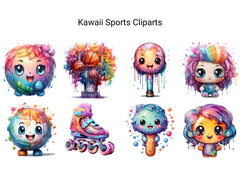 Kawaii Sports Clipart - CraftNest