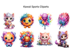 Kawaii Sports Clipart - CraftNest