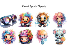 Kawaii Sports Clipart - CraftNest