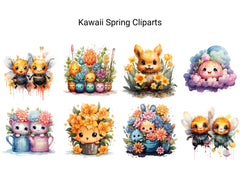 Kawaii Spring Clipart - CraftNest