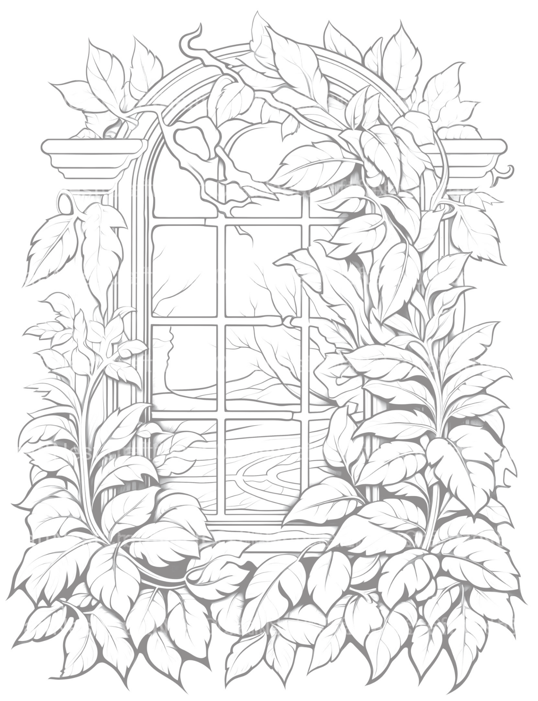 Blooming Window Coloring Book - CraftNest - Digital Crafting and Art
