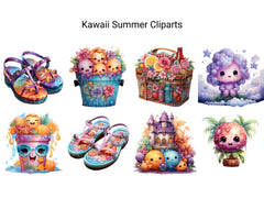 Kawaii Summer Clipart - CraftNest