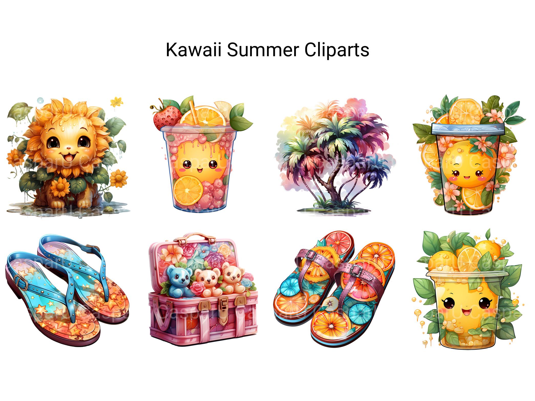 Kawaii Summer Clipart - CraftNest