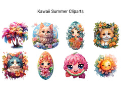 Kawaii Summer Clipart - CraftNest