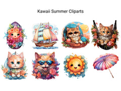 Kawaii Summer Clipart - CraftNest