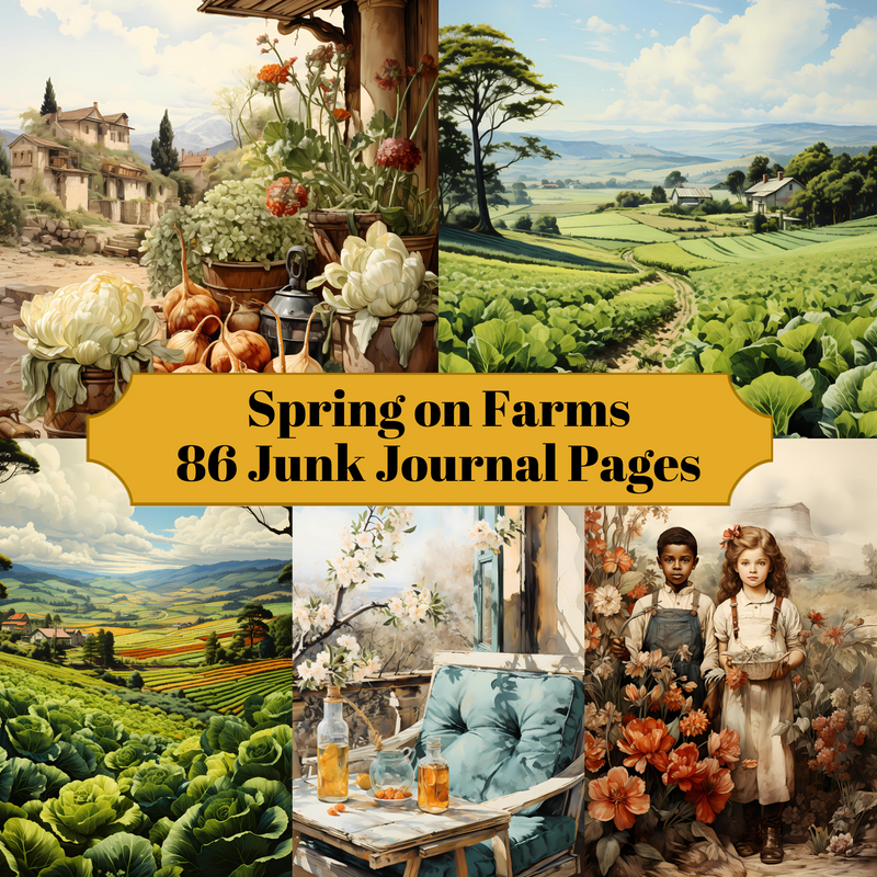 Spring On Farms Junk Journal Pages - CraftNest