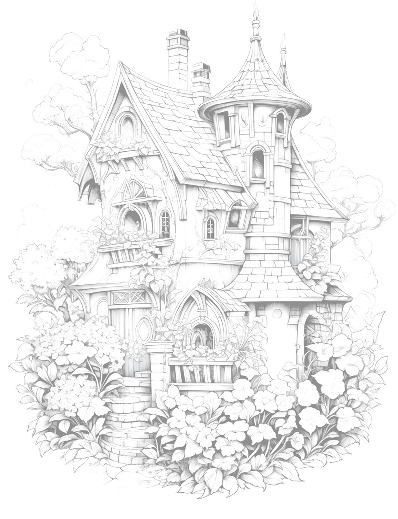 Blooming House Coloring Book - CraftNest - Digital Crafting and Art