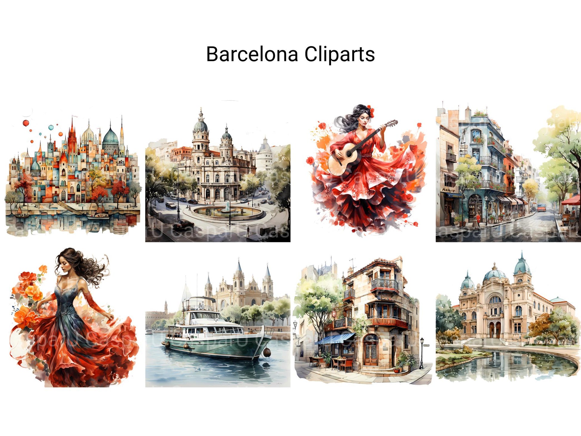 Barcelona Clipart - CraftNest