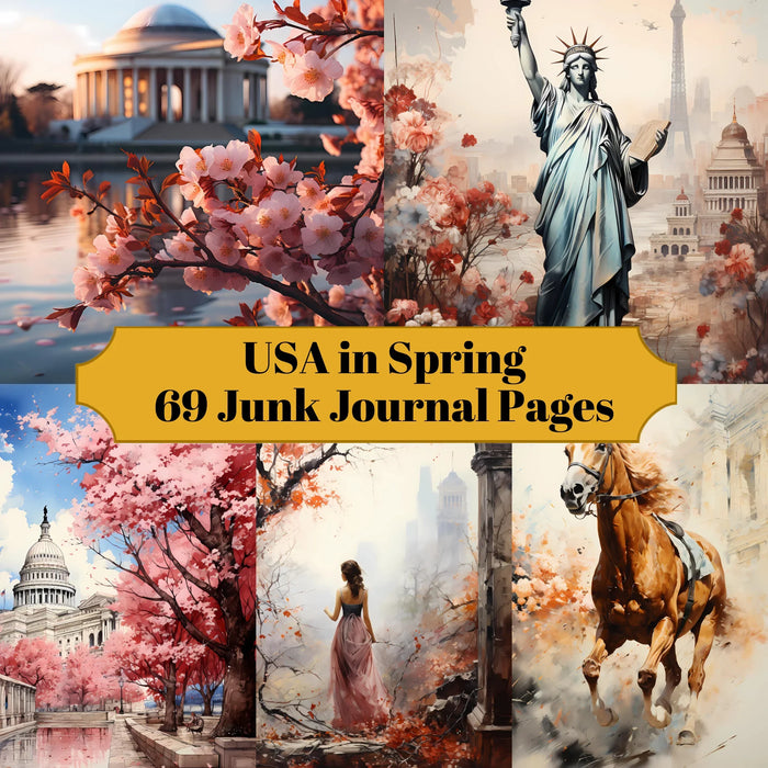 USA in Spring Junk Journal Pages