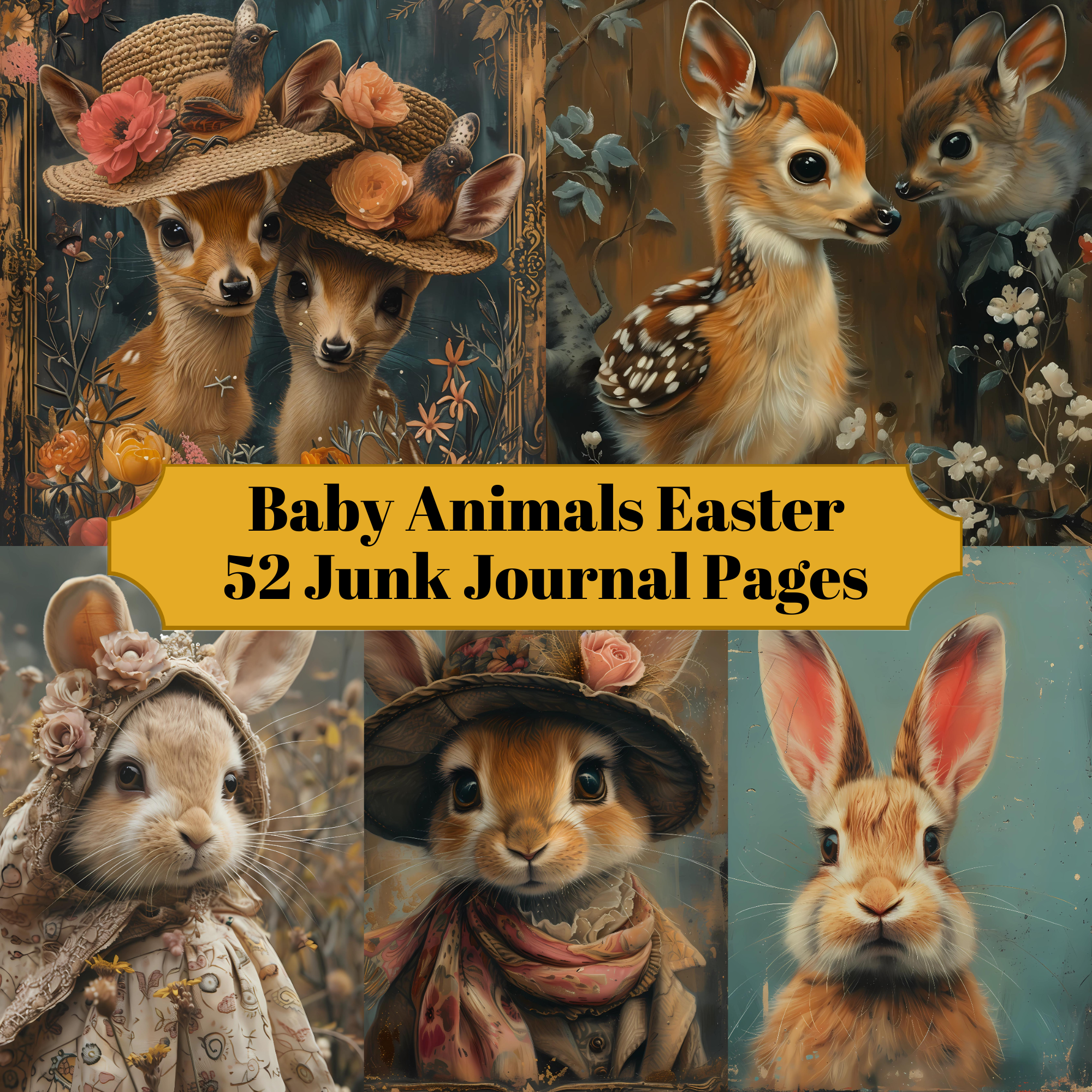 Baby Animals Easter Junk Journal Pages - CraftNest