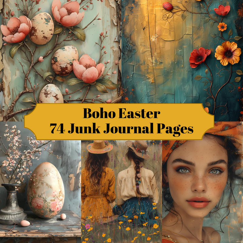 Boho Easter Junk Journal Pages - CraftNest