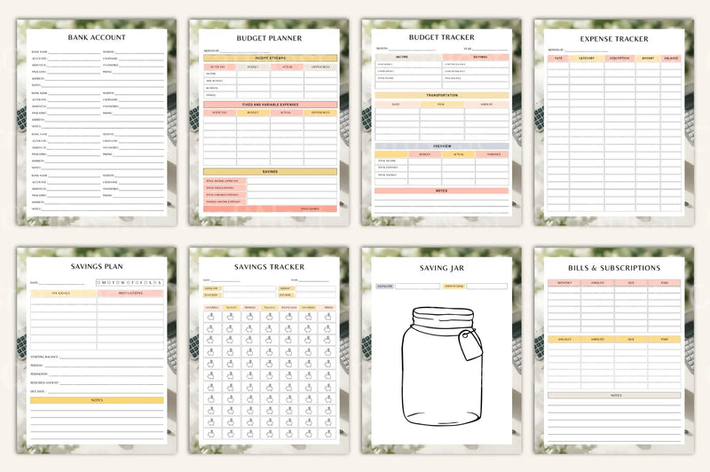 Savings Budget Organizer - CraftNest - Digital Crafting and Art