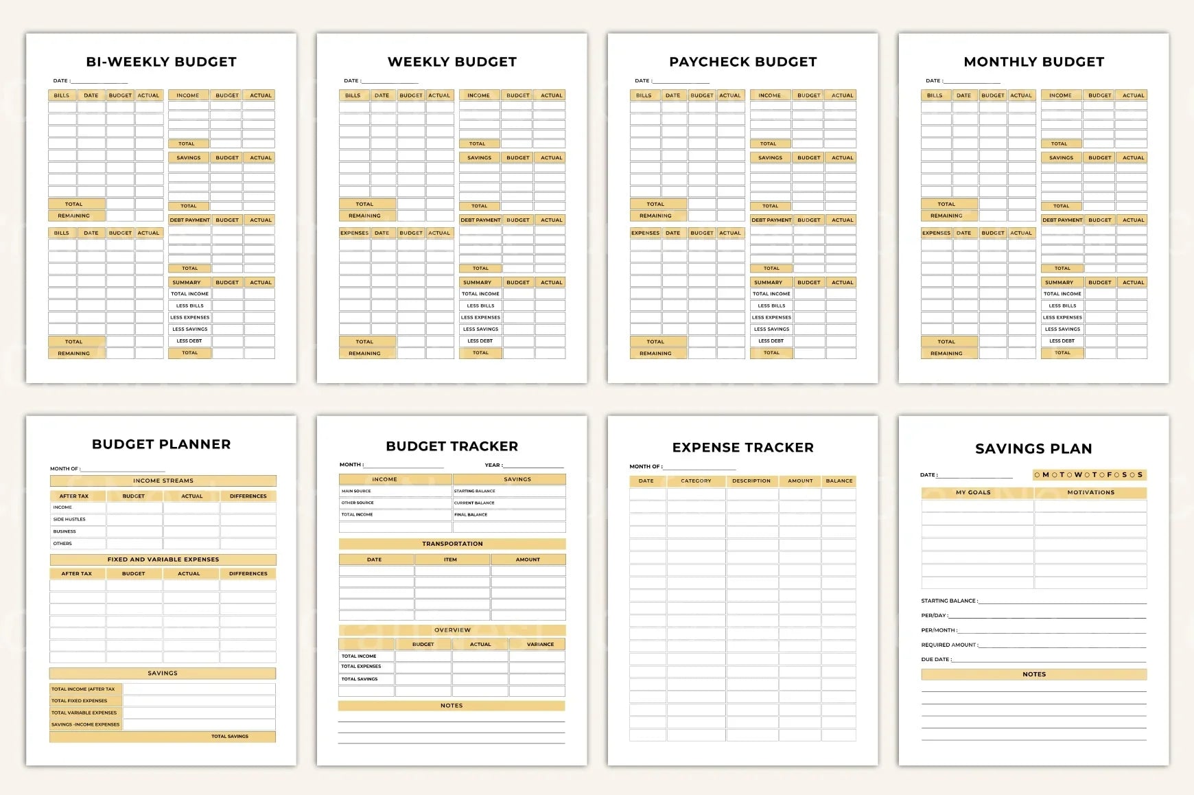 Savings Expense Tracker Tool - CraftNest - Digital Crafting and Art
