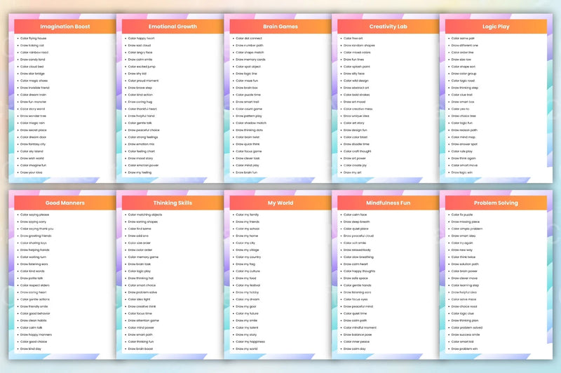 Kids Coloring Activity Prompts - CraftNest - Digital Crafting and Art