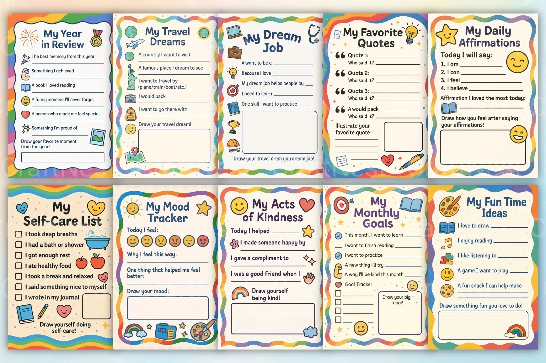 Kids Colorful Planner - CraftNest - Digital Crafting and Art