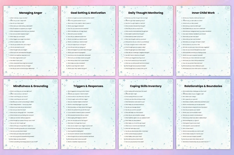 Cognitive Behavioral Prompts Workbook for Personal Growth - CraftNest - Digital Crafting and Art