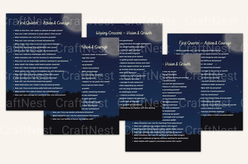 Moon Ritual Prompts Book - CraftNest - Digital Crafting and Art