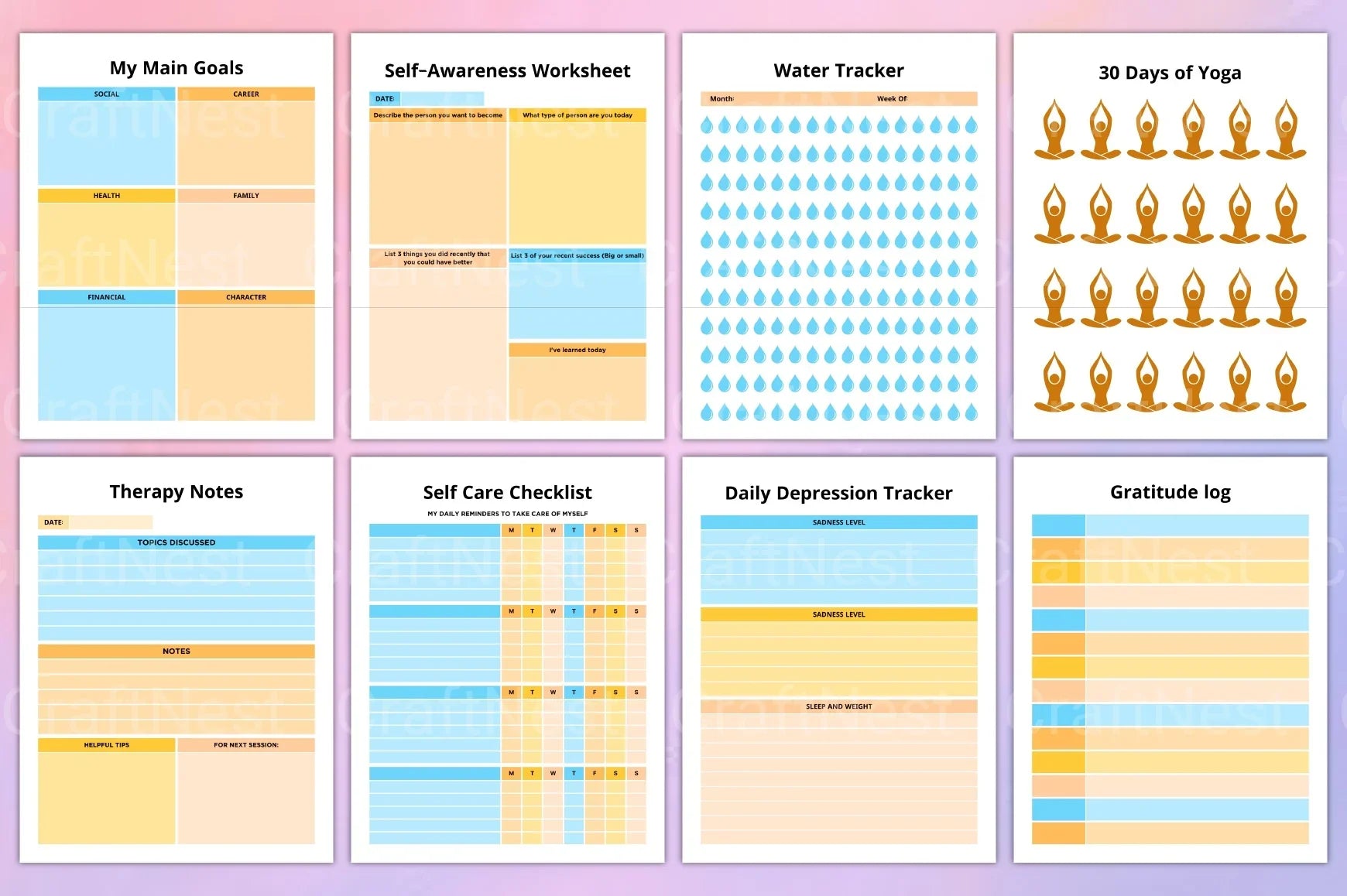 Anxiety & Depression Workbook for Personal Growth - CraftNest - Digital Crafting and Art