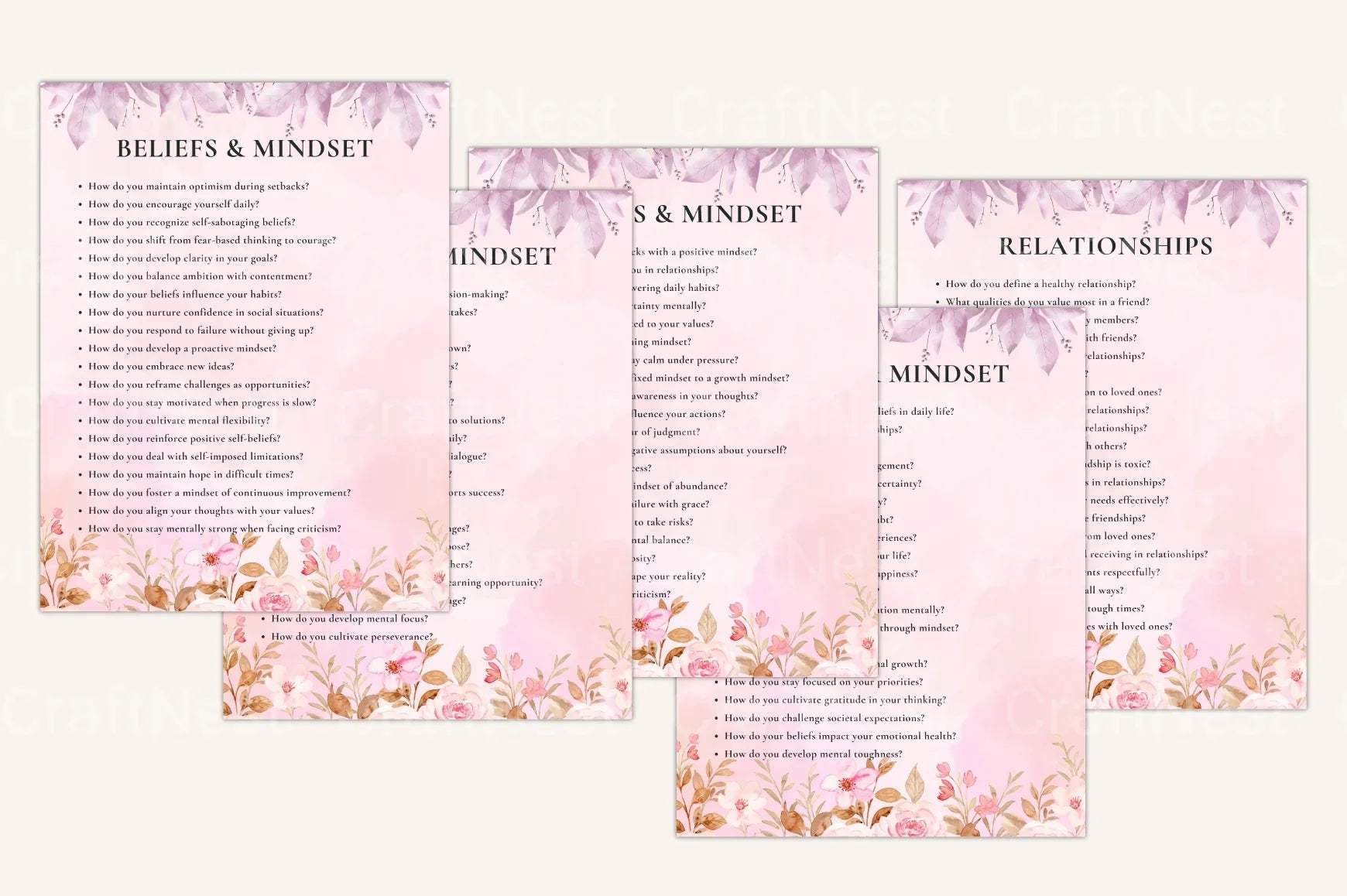 Self Discovery Prompts Book for Personal Growth - CraftNest - Digital Crafting and Art
