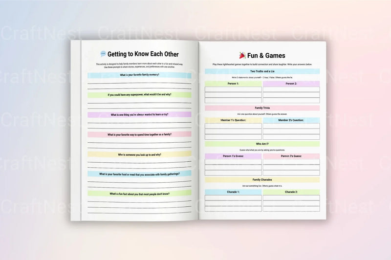 Family Therapy Workbook: Enhance Relationships and Communication - CraftNest - Digital Crafting and Art