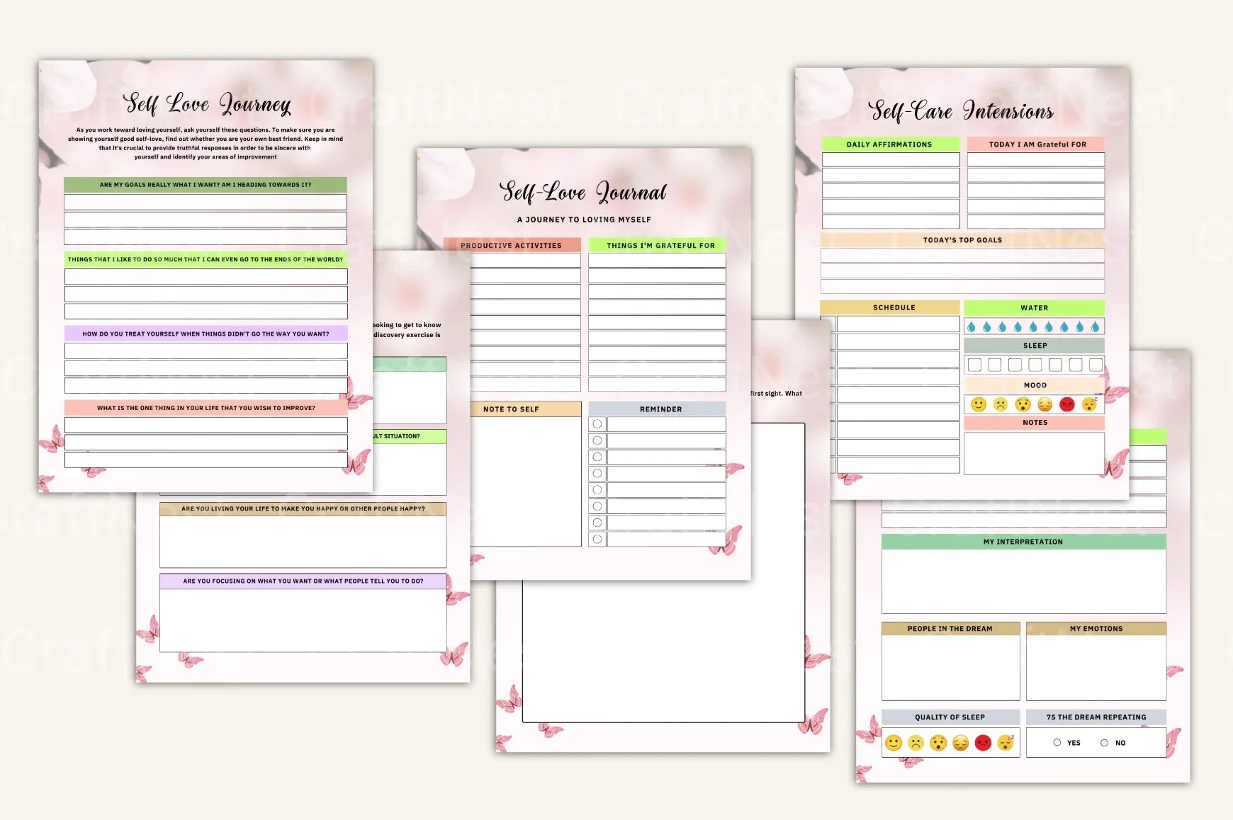 Self Love Workbook for Personal Growth - CraftNest - Digital Crafting and Art