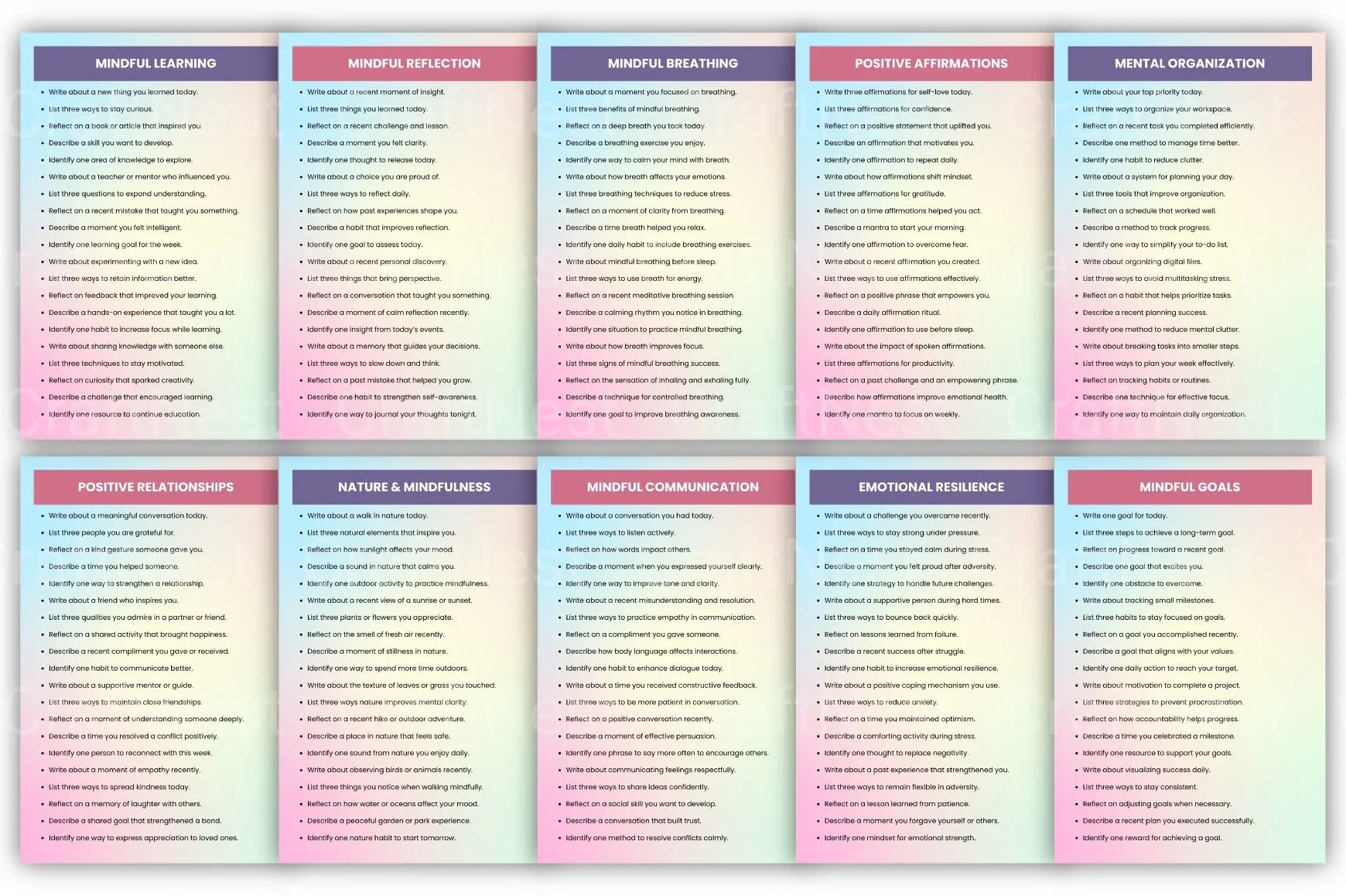 Mental Glow Prompts for Mindfulness and Well-being - CraftNest - Digital Crafting and Art