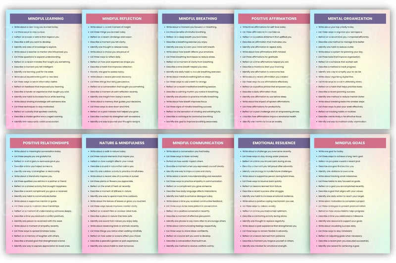 Mental Glow Prompts for Mindfulness and Well-being - CraftNest - Digital Crafting and Art