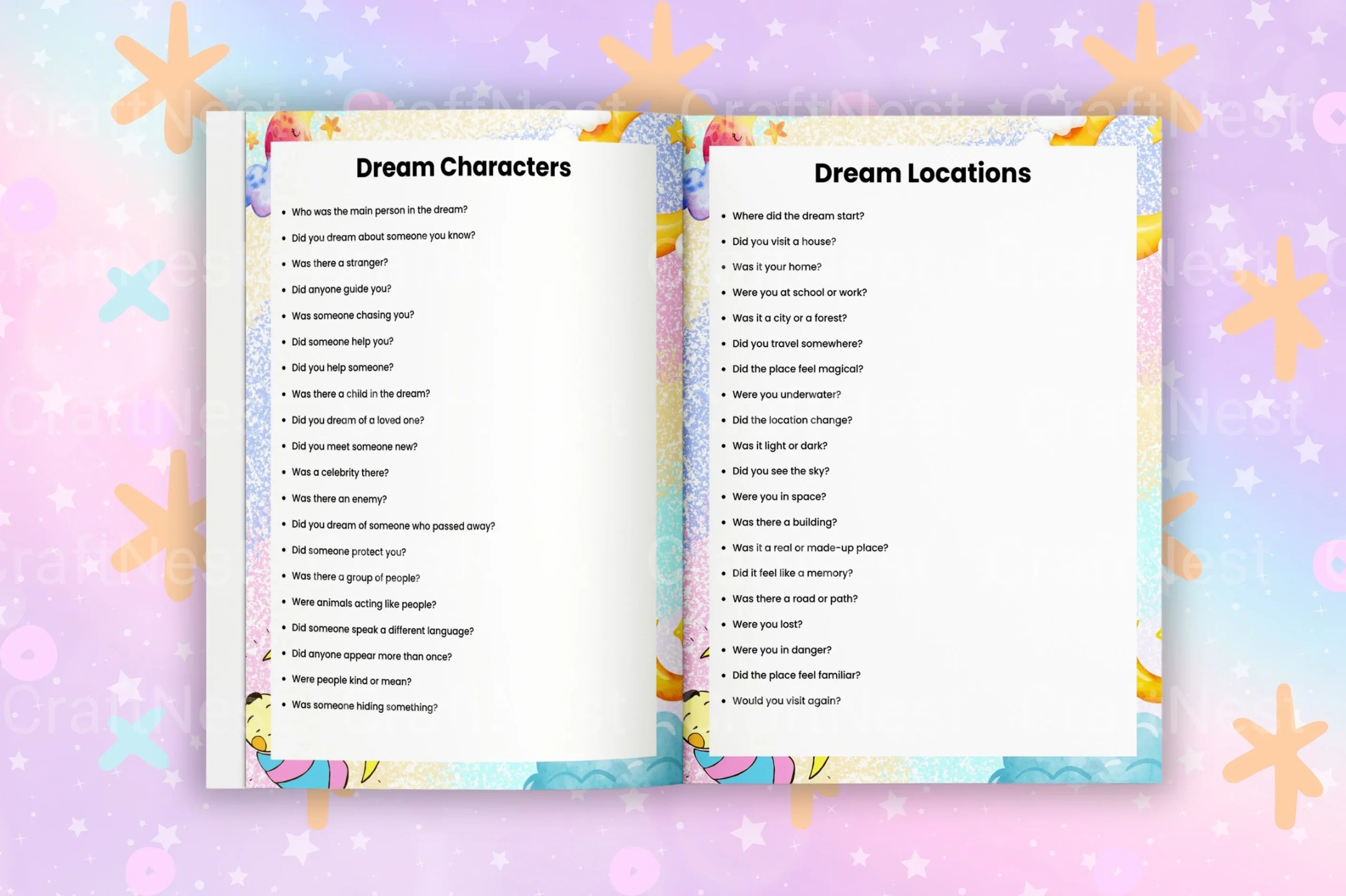 Dream Prompts Book for Creative Inspiration - CraftNest - Digital Crafting and Art