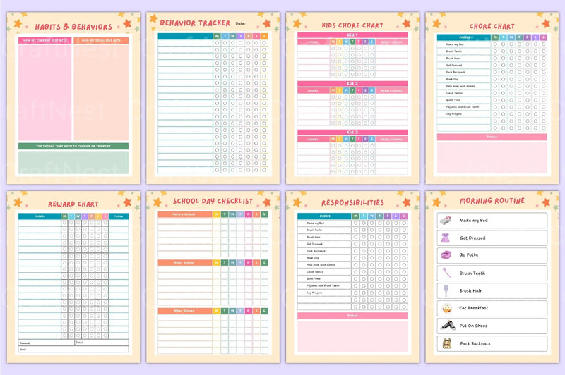Chore Chart for Kids: Fun and Effective Organization Tool - CraftNest - Digital Crafting and Art