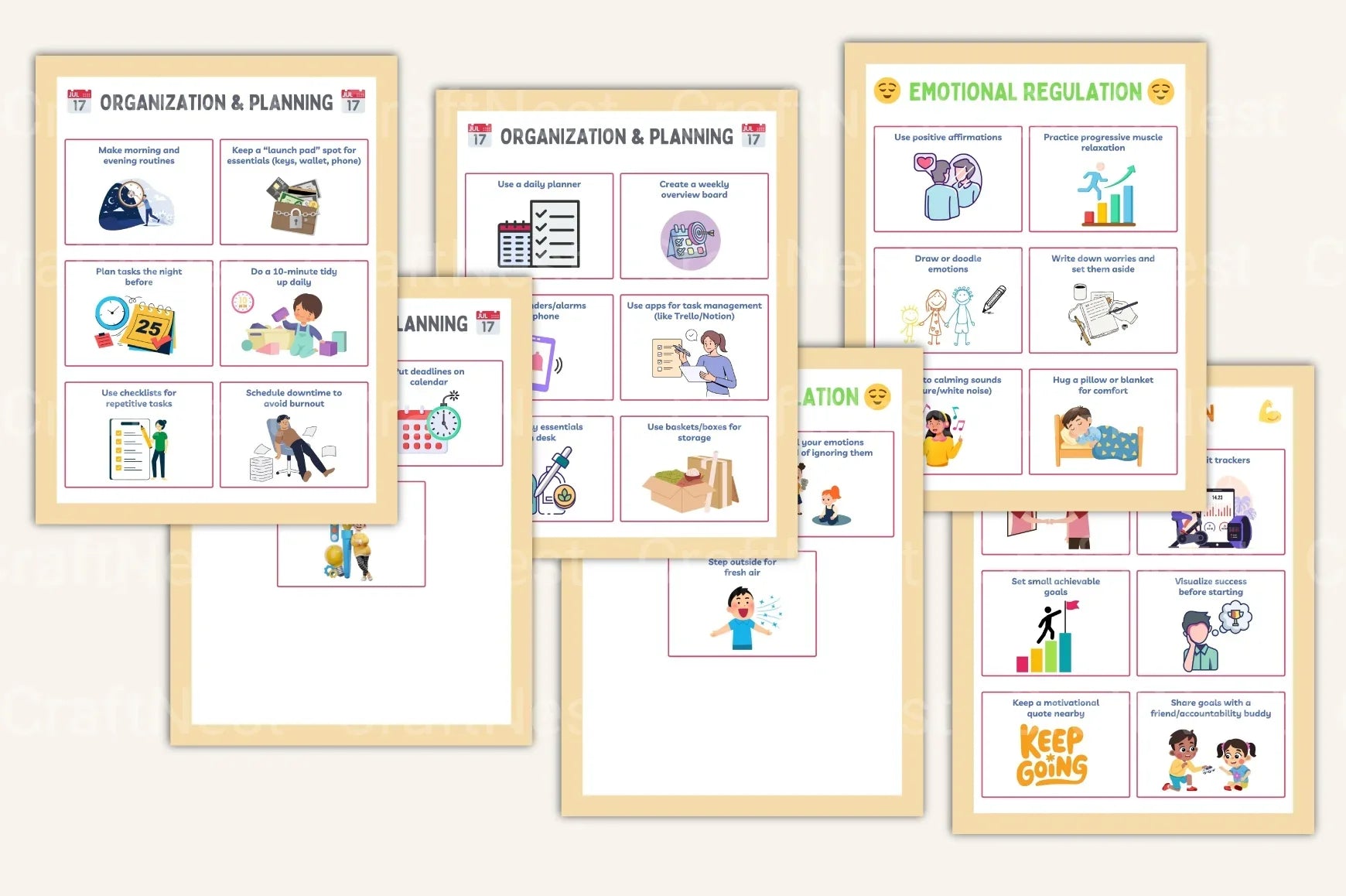 ADHD Coping Skills Cards for Effective Management - CraftNest - Digital Crafting and Art