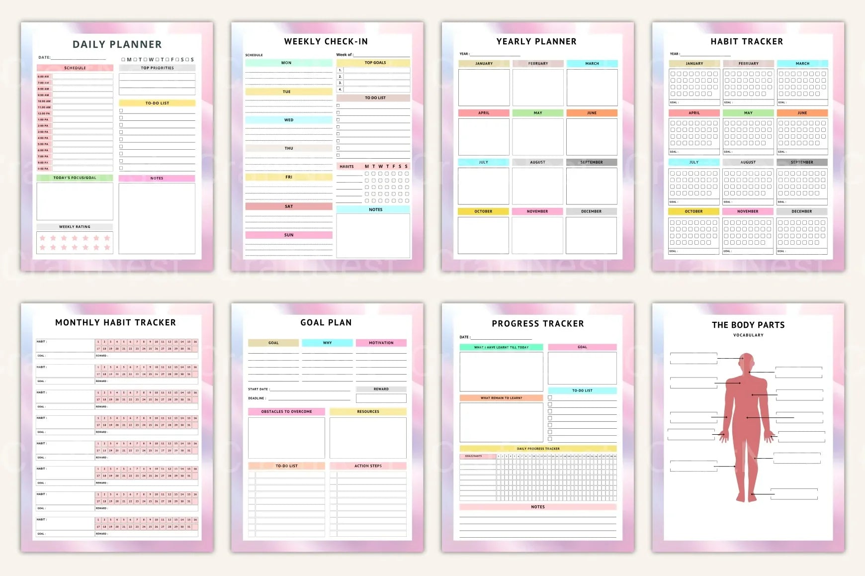 Language Practice Progress Tracker - CraftNest - Digital Crafting and Art