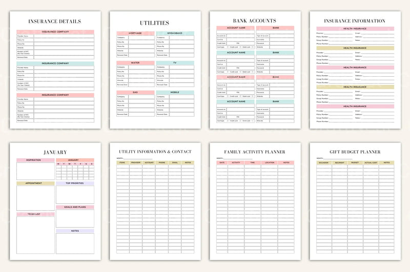 Complete House Management Binder for Efficient Home Organization - CraftNest - Digital Crafting and Art