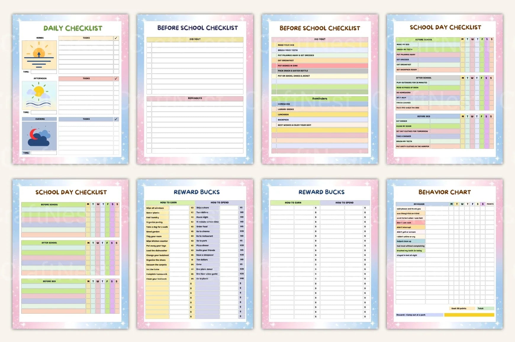 Kids Task Reward Charts for Motivation - CraftNest - Digital Crafting and Art