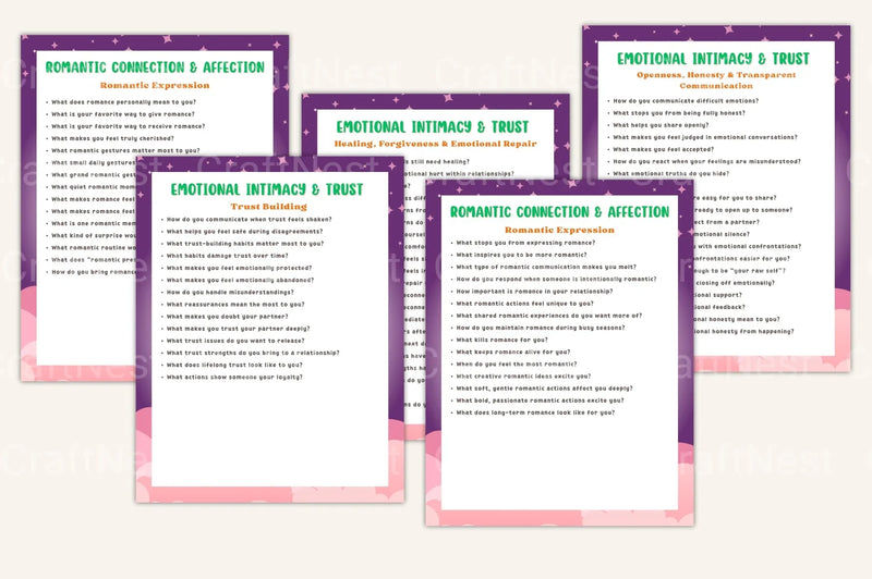 Love Intimacy Prompts Book for Couples - CraftNest - Digital Crafting and Art