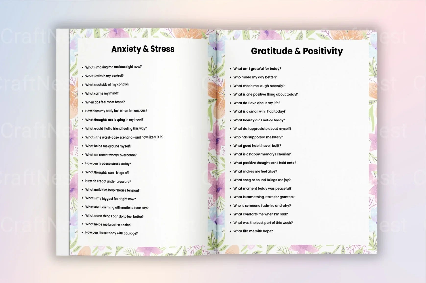 Mental Health Prompts for Well-being - CraftNest - Digital Crafting and Art